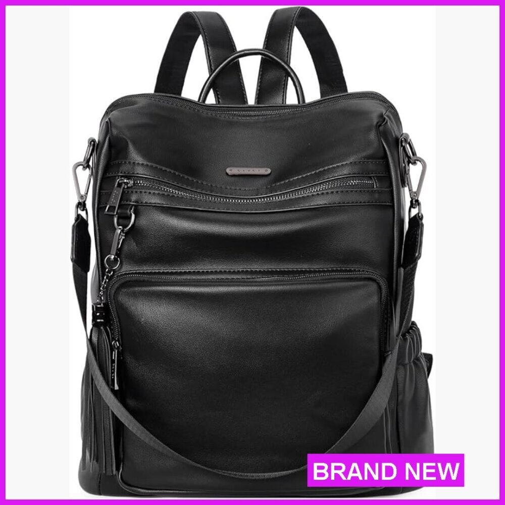 Leather Backpack Purse Convertible Designer Travel Work Bag Chic Modern